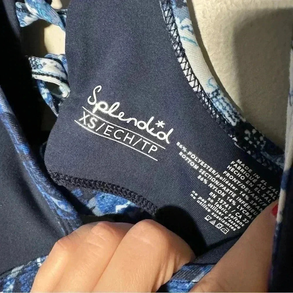 NWT Splendid Navy Snakeskin Studio Sports  Bra XS - Picture 4 of 6